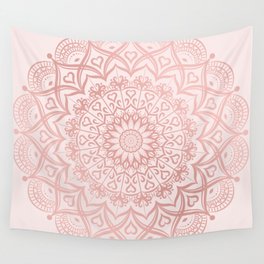 Blush Rose Pink Mandala Wall Tapestry