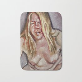Rodeo Bath Mat | Oil, Erotic, Orgasm, Nipples, Naked, Breasts, Sex, Female, Painting, Nude 