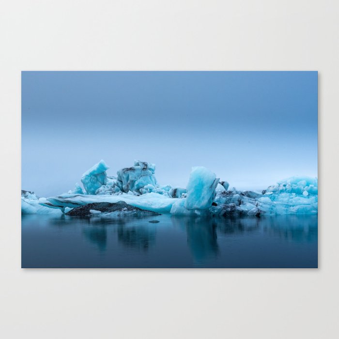 Glacier lake | Travel photography Iceland print - Jökulsárlón Canvas Print