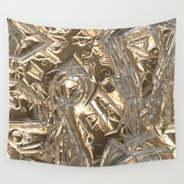 Golden grey stone Wall Tapestry