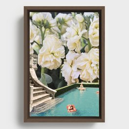 Floating Under Flowers Framed Canvas