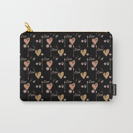 Love . Openwork heart pierced by an arrow . Carry-All Pouch