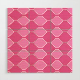 Feminine Pink Southwest Kilim Pattern Wood Wall Art