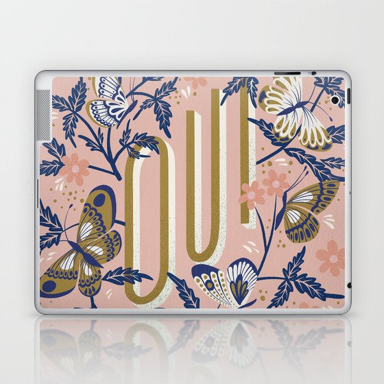 Oui Butterflies – Pink & Blue Laptop & iPad Skin