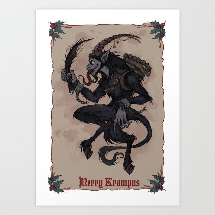 Merry Krampus Art Print By Irenhorrors Society6 Merry christmas & beware the krampus!!! merry krampus art print by irenhorrors
