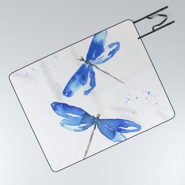 Watercolor Dragonflies 2. Picnic Blanket