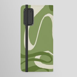 Green Abstract Line Art Android Wallet Case
