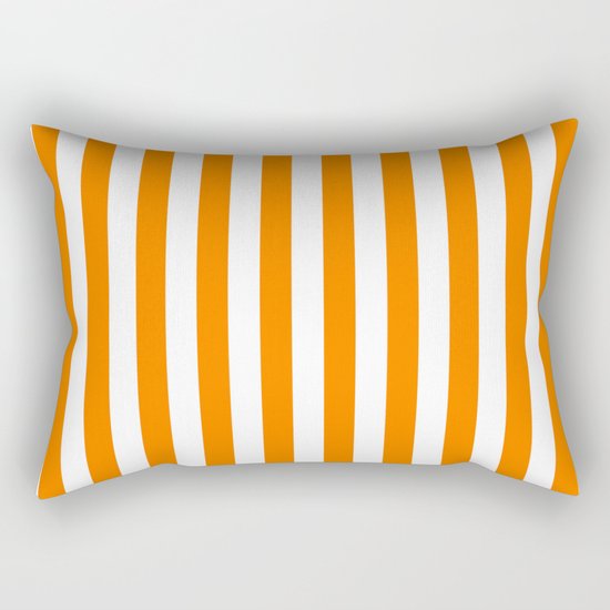 Vertical Stripes (Orange/White) Rectangular Pillow