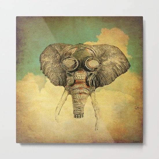 Gas mask for elephant Metal Print