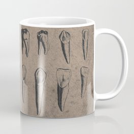 Vintage Dental Diagram of Teeth, in Black, Grey, Brown Coffee Mug