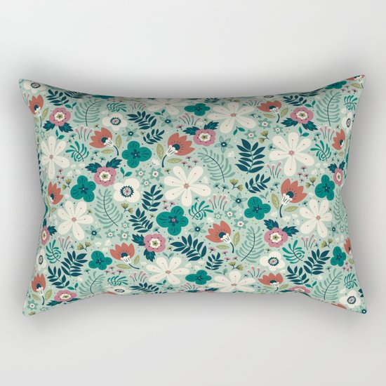 Flower Garden Rectangular Pillow