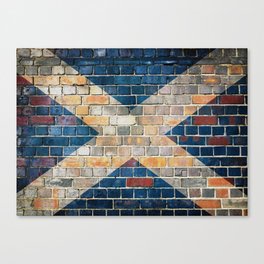 Scotland flag on a brick wall Canvas Print