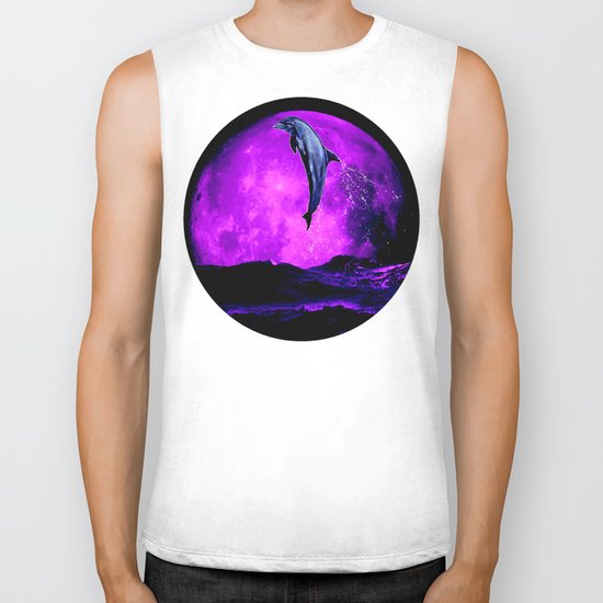 moonstruck dolphin - magician of seas Biker Tank