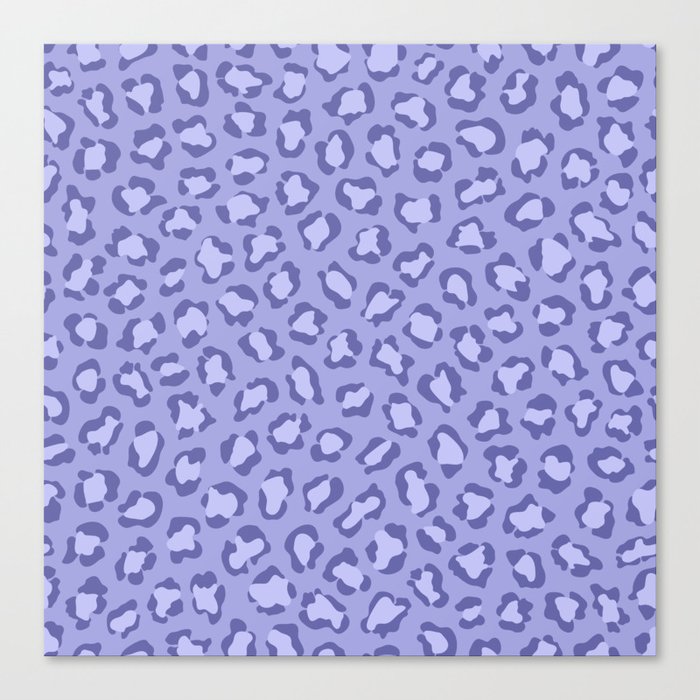 Periwinkle Blue Purple Leopard Animal Print Canvas Print