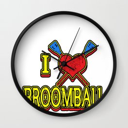 Broomball Ball Sport Team Game Broom Gift Idea Wall Clock