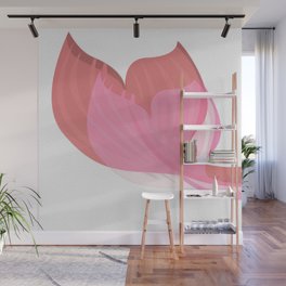 Pink and Coral Red Mimimalist Mermaid Tail Wall Mural