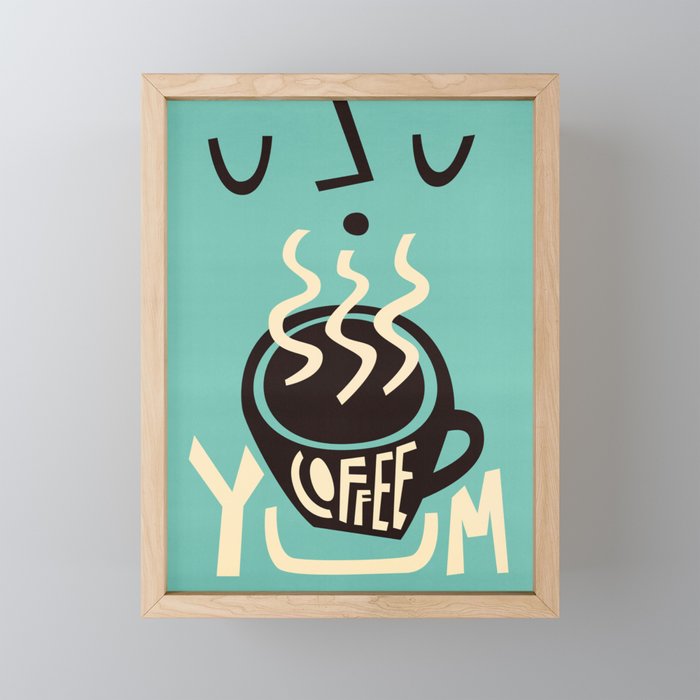 Yum Coffee Framed Mini Art Print
