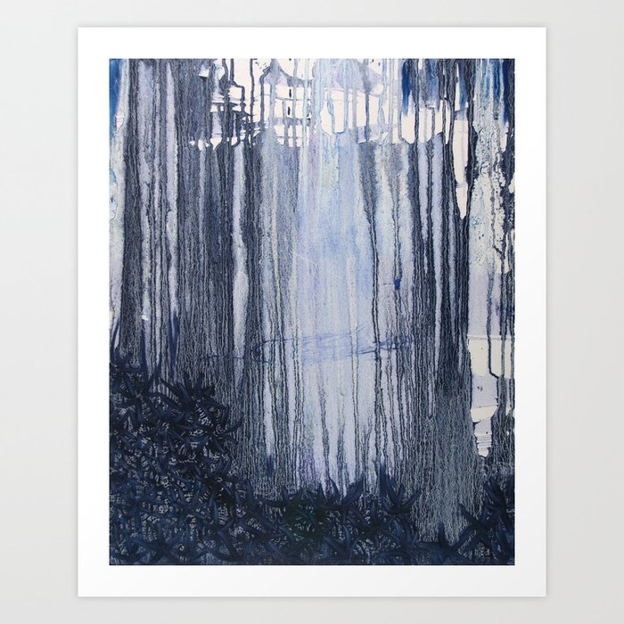 Ghost Lake Abstract Landscape Painting Art Print By Theattictheory