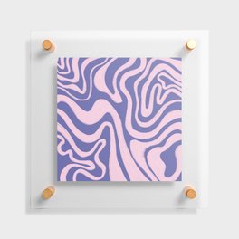 Retro Very Peri + Blush Pink Liquid Swirl Floating Acrylic Print