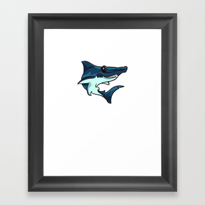 Hammerhead Shark Head Tooth Funny Framed Art Print