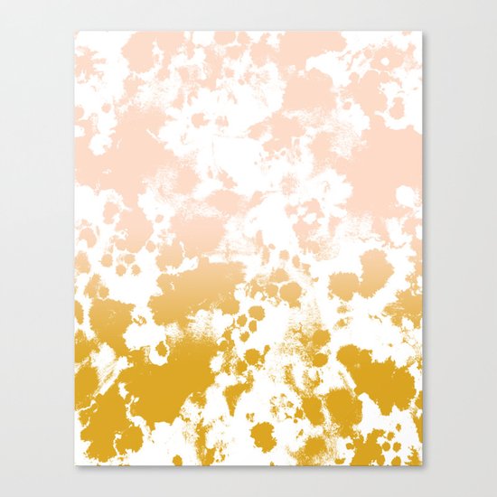 Minimal modern ombre gold to pastel pink abstract art pattern gender neutral Canvas Print