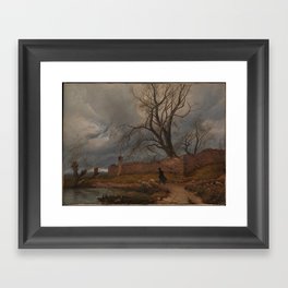 Wanderer in the Storm , julius von Leypold Framed Art Print