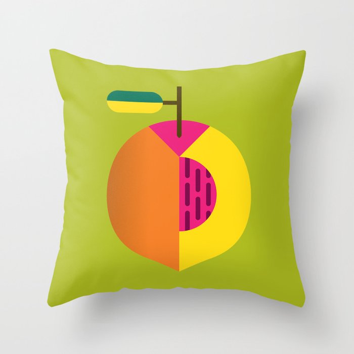 Fruit: Peach Throw Pillow