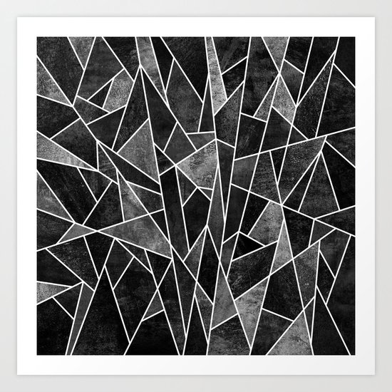 Shattered Black Art Print