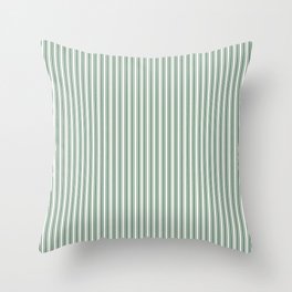 Classic Small Green Boot Green French Mattress Ticking Double Stripes Throw Pillow