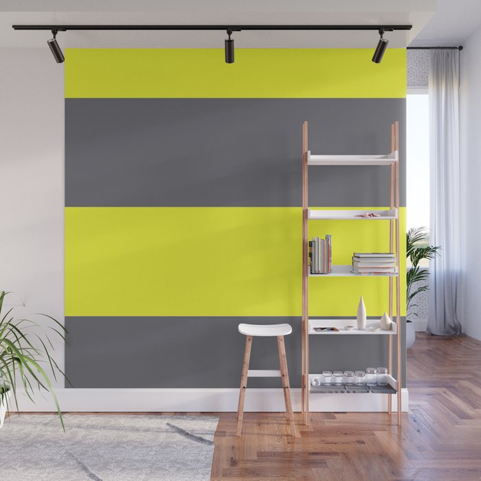 photo Horizontal Striped Bedroom Walls yellow and gray horizontal stripes wall mural by tulipe