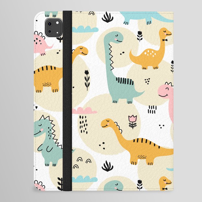 Dinosaur Beige background 2 iPad Folio Case