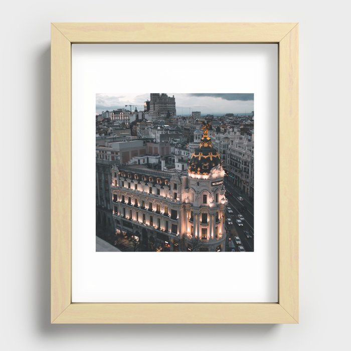 Spain Photography - Madrid In The Evening Recessed Framed Print