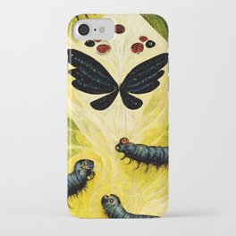 Black Caterpillars and Moth iPhone Case