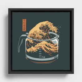 The Great Wave of Coffee Framed Canvas