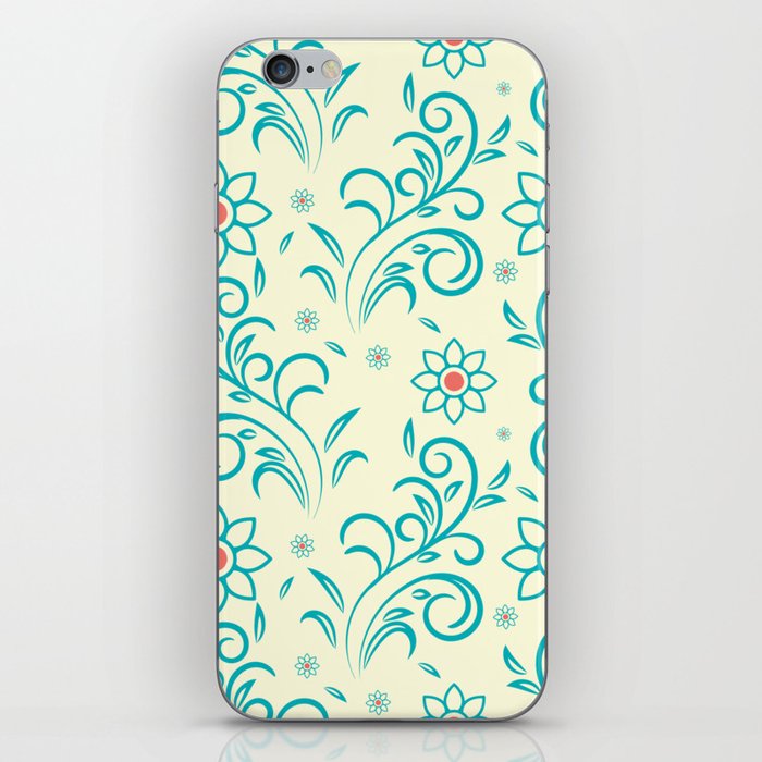 Duotone floral pattern_Cornsilk iPhone Skin