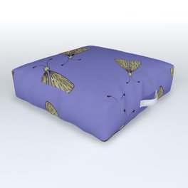 Moths Purple Outdoor Floor Cushion