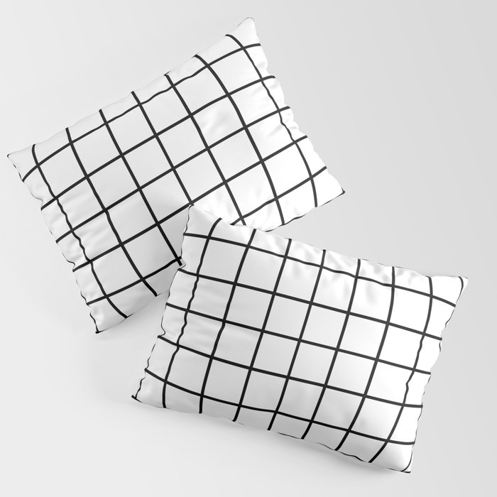 Grid Pattern Black and White Pillow Sham