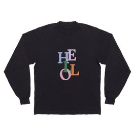 Hello Colorful Welcome Lettering | Pastel Typography Quote Long Sleeve T-shirt