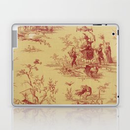 Yellow and red Toile de Jouy Laptop Skin