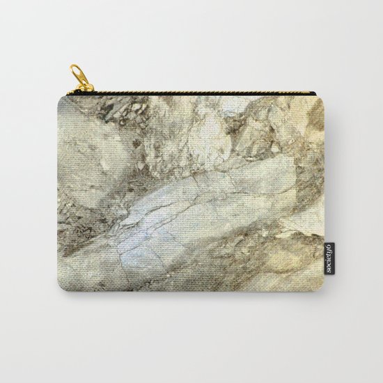 White Marble with Earth Tones Carry-All Pouch