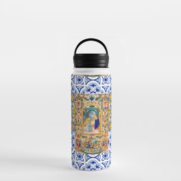Italian,Sicilian art,holy Mary,Virgin Mary,maiolica,tiles,lemons,Citrus  Water Bottle