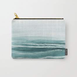 hazy emerald sea Carry-All Pouch | Pastel, Softwaves, Abstract, Acrylic, Water, Seagreen, Fog, Hazy, Minimal, Seascape 
