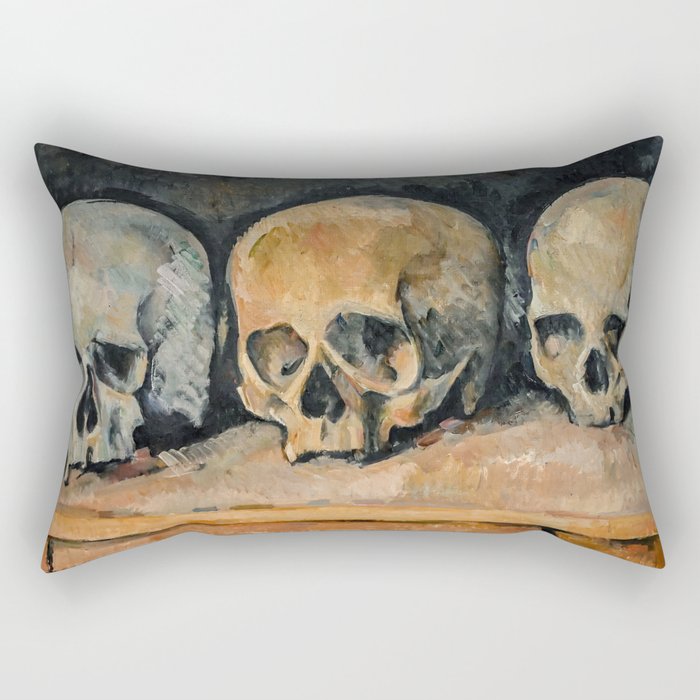 Paul Cezanne - The Three Skull Rectangular Pillow
