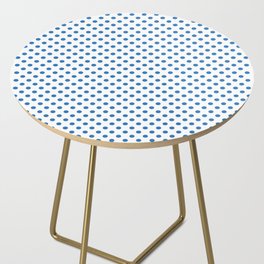 Cute Tiny Light Blue Polka Dots Print Dotted Pattern Side Table