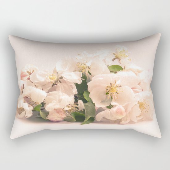 White flowers, spring photography Rectangular Pillow
