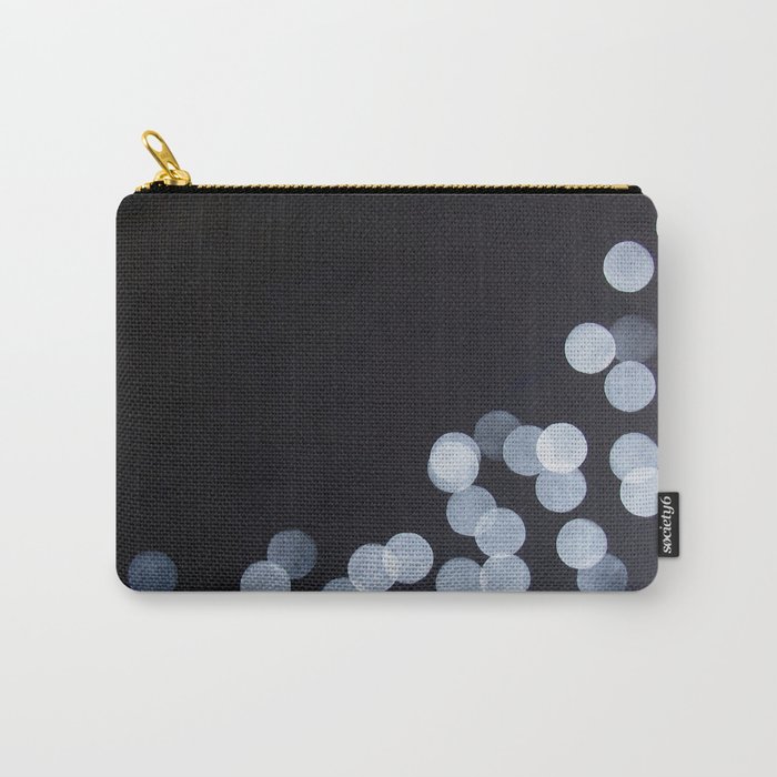 No. 44 - Print of Bokeh Inspired Black and White Modern Abstract Painting Carry-All Pouch