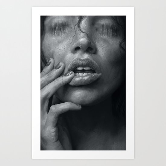 Eaten B&W Art Print