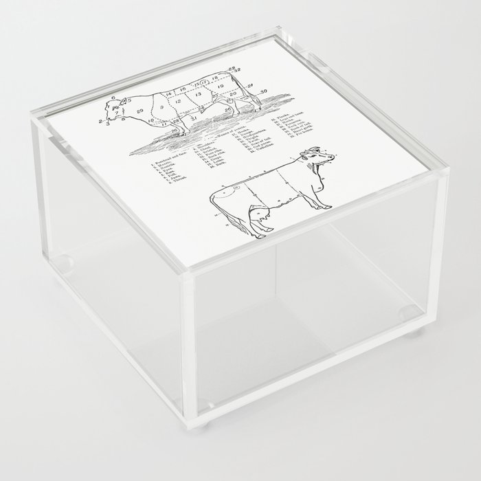 Parts of the cow Acrylic Box