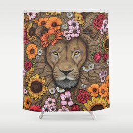 Floral Lion - Colour Shower Curtain