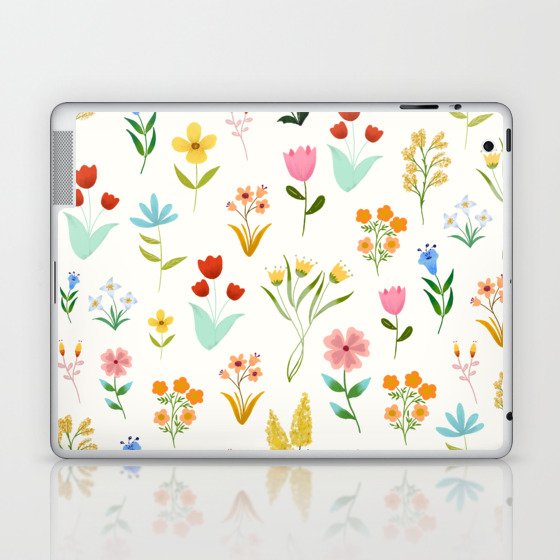Tiny little colorful flower pattern Laptop & iPad Skin